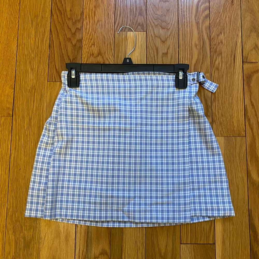 Plaid Cinch Waist Mini Skirt